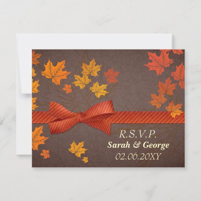 Cartes rsvp mariages de automne (Devant)