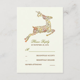 Cartes RSVP Mariages de automne de cerfs