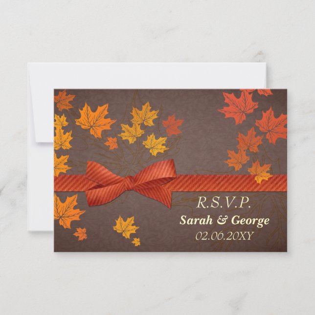 Cartes rsvp mariages de automne standard 3,5 x 5 (Devant)