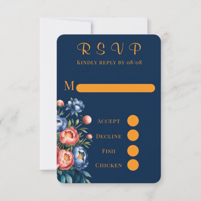 Cartes RSVP Marsala Gold Peony Wedding Peony (Devant)