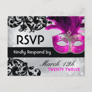 Cartes RSVP Masquerade Wedding