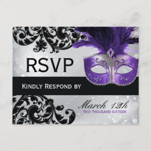 Cartes RSVP Masquerade Wedding