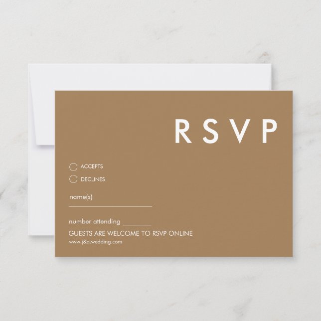 Cartes RSVP minimalistes de mariage (Devant)
