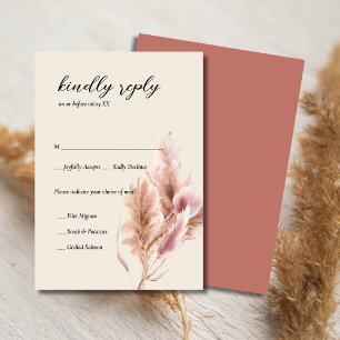 Cartes RSVP minimalistes pour la pampa herbe boho