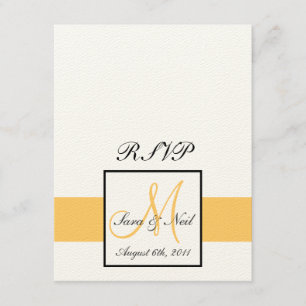 Cartes RSVP Monogramme Tournée Jaune