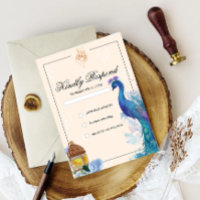 Cartes RSVP musulmanes arabes Peacock illustrées