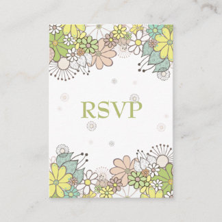 Cartes RSVP Neutres Fleur Jardin Mariage