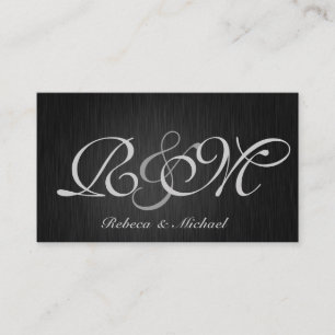Cartes RSVP noir et argent élégant