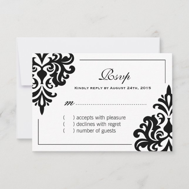 Cartes RSVP noires et blanches (Devant)