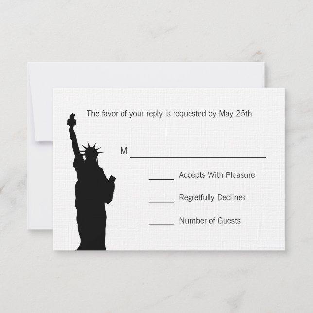 Cartes RSVP NYC Skyline Wedding (Devant)