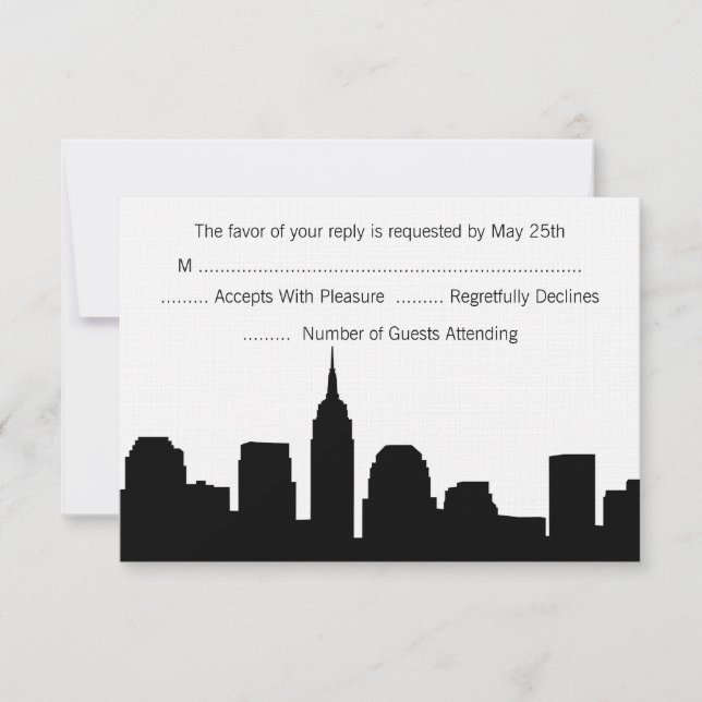Cartes RSVP NYC Skyline Wedding (Devant)