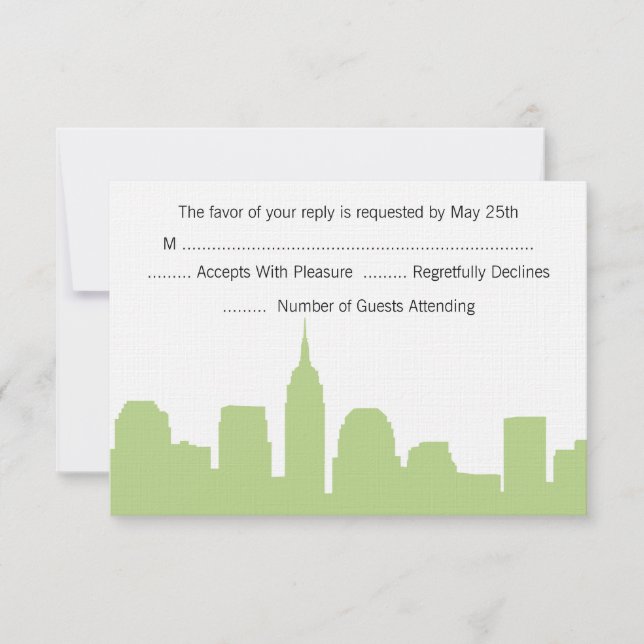 Cartes RSVP NYC Skyline Wedding (Devant)