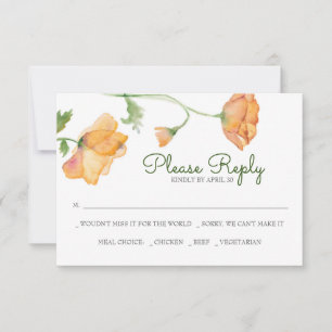 Cartes RSVP Orange Floral