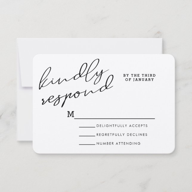 Cartes RSVP papier rustique simple (Devant)