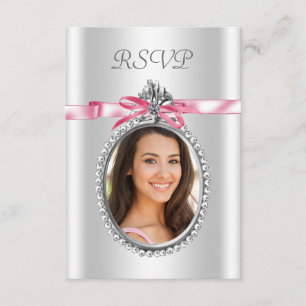 Cartes RSVP photo rose blanc