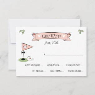 Cartes RSVP Pink Golf Ball et Bowtie Pin