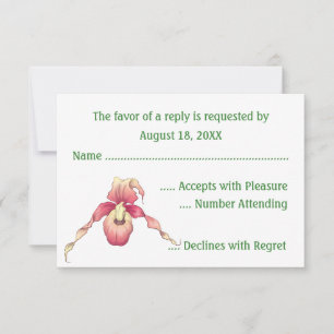Cartes RSVP Pink Lady Slipper Orchid
