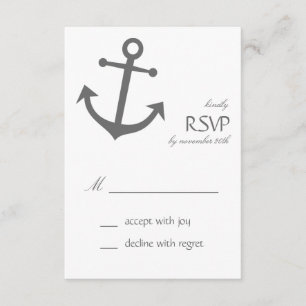 Cartes RSVP pour Ancre nautique (gris foncé)