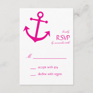 Cartes RSVP pour Ancre nautique (Magenta Pink)