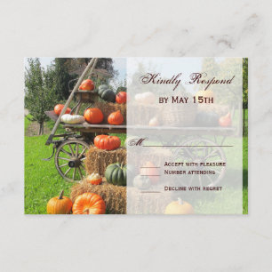 Cartes RSVP pour Citrouille rustique et Mariage ca