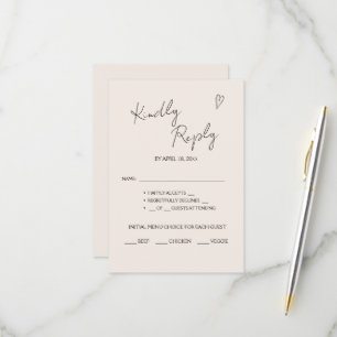 Cartes RSVP pour mariage.