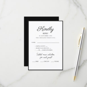 Cartes RSVP pour mariage.