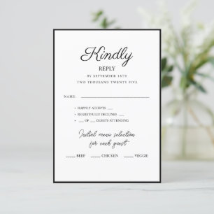 Cartes RSVP pour mariage.