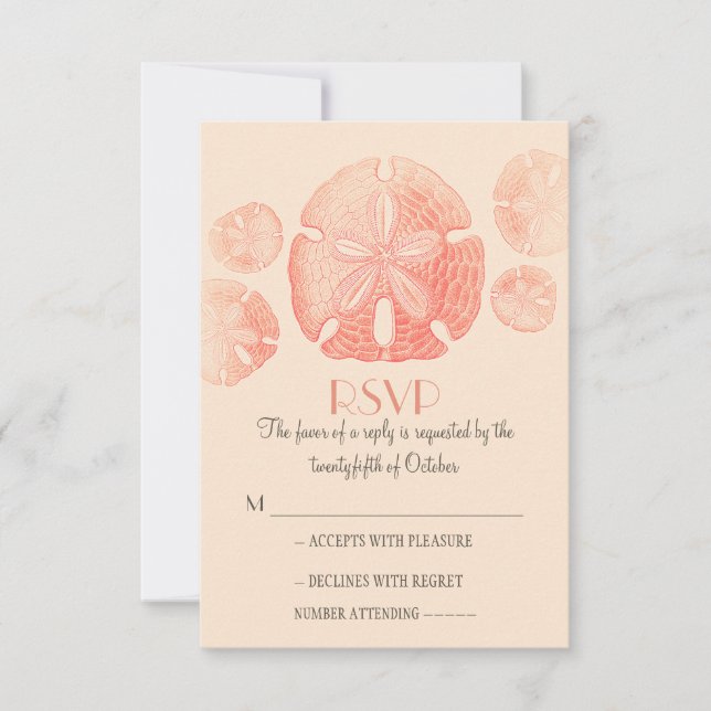 Cartes RSVP pour mariage à la plage de sable (Devant)