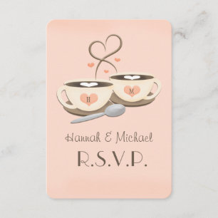 Cartes RSVP pour mariage café coeur Monogramme