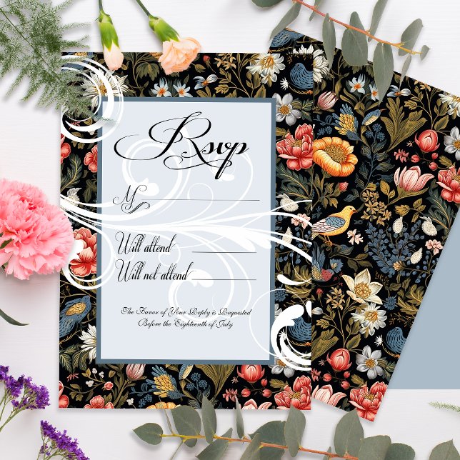 Cartes RSVP pour mariage dans le jardin enchantées (Créateur téléchargé)