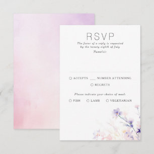 Cartes RSVP pour mariage doux et violet