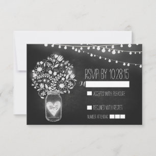 Cartes RSVP pour mariage en pot de masques