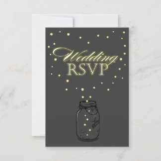 Cartes RSVP pour mariage Firefly Mason gris foncé