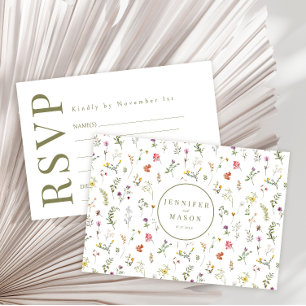 Cartes RSVP pour mariage fleur sauvage de prairie