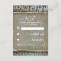 Cartes RSVP pour mariage rustique en bois d'arbre