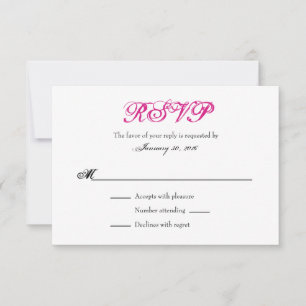 Cartes RSVP pour mariage simple rose chaud