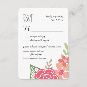 Cartes RSVP/Réponse du Mariage des fleurs radioact