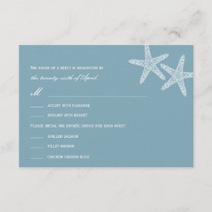 Cartes RSVP/Réponses de mariage stylish Starfish