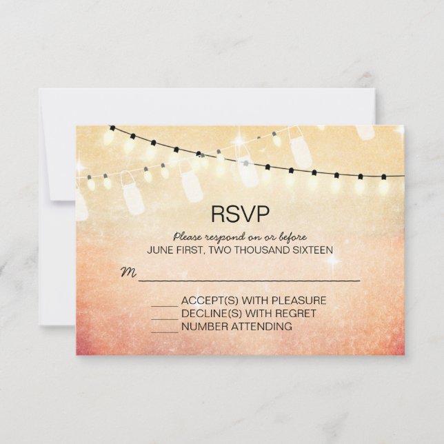 Cartes RSVP Romantic (Devant)