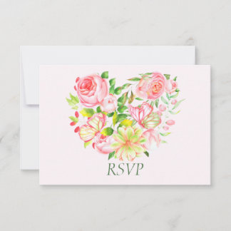 Cartes RSVP Rose Chérie Rose