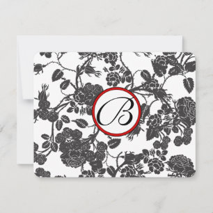 Cartes RSVP Rose noir et gris