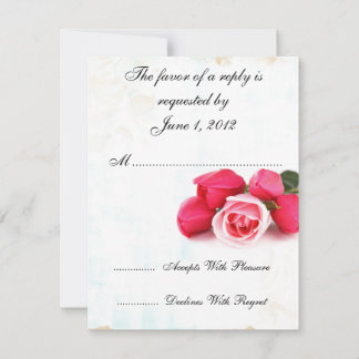 Cartes RSVP roses roses mariage