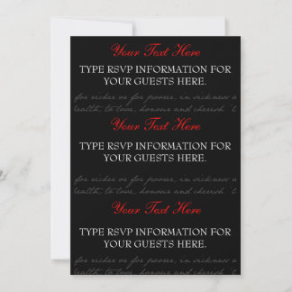 Cartes RSVP rouges, noires, blanches