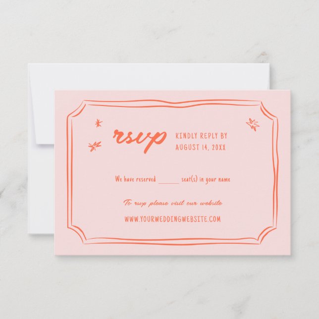 Cartes RSVP RSVP colorées Mariage (Devant)