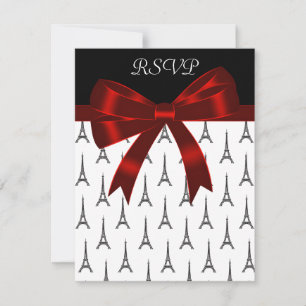 Cartes RSVP Ruban Rouge Tour Eiffel
