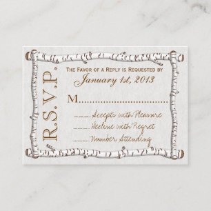 Cartes RSVP Rustiques Birch Woods (pk 100)