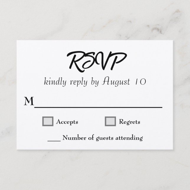 Cartes RSVP Script Mariage Kraft (Devant)
