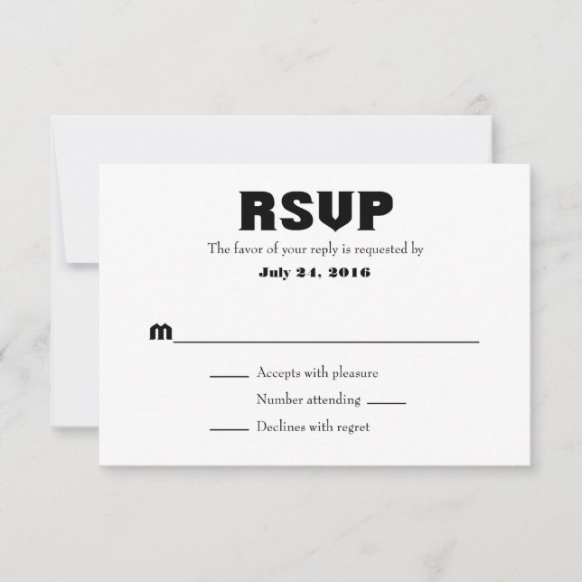 Cartes RSVP simples de mariage (Devant)