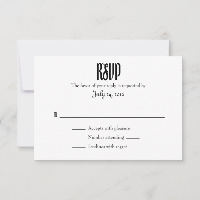 Cartes RSVP simples de mariage (Devant)