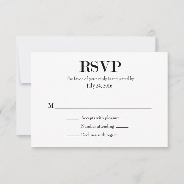 Cartes RSVP simples de mariage (Devant)